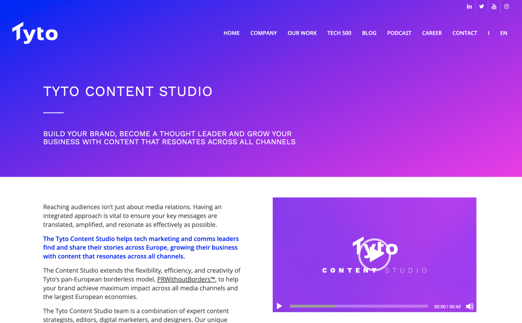 Tyto - B2B content marketing studio/agency