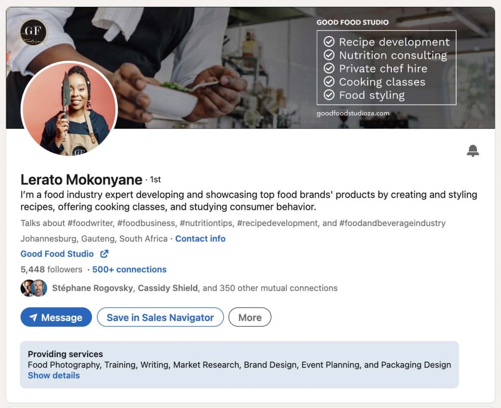 Profile screenshot - Lerato