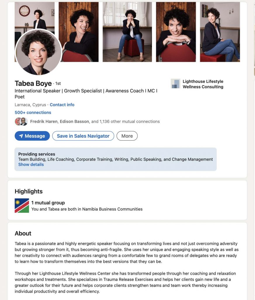 Profile screenshot - Tabea